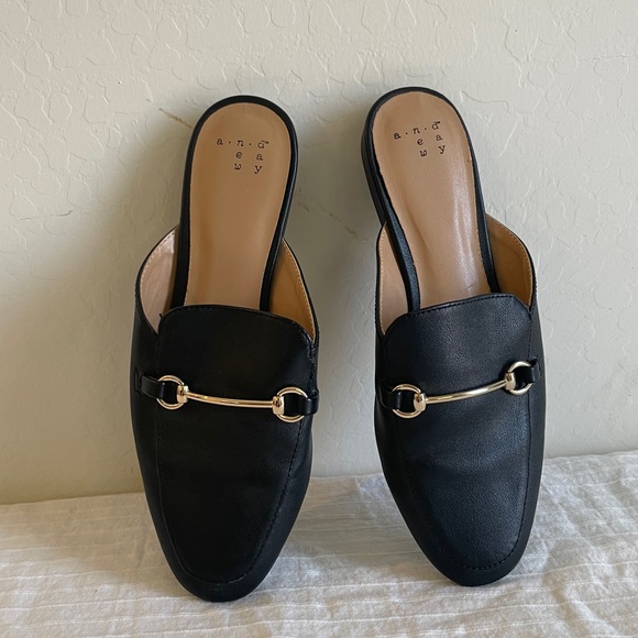 A new day | Black Gold Accent Slip On Mule Flats - Picture 6 of 6